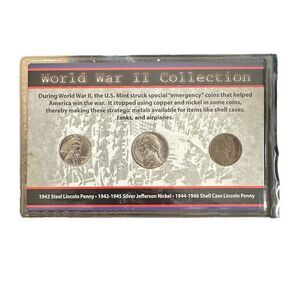 World War 2 Coin Collection: Steel Lincoln, Silver Jefferson, Shell Case Lincoln